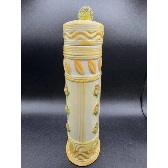 Vintage Ceramic Pasta Spaghetti Storage Container Artichoke Pasta TUSCAN Design - Picture 8 of 8